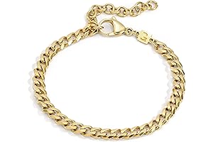 Galis Mens Bracelet: Cuban Link Chain for Men in Gold