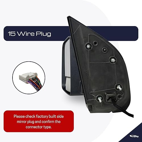 Miniatura 6 de Spieg Juego de espejo de remolque lateral para Nissan Titan 2018-2024  Par de montaje de espejo de visión lateral con memoria térmica Power Adj BSM