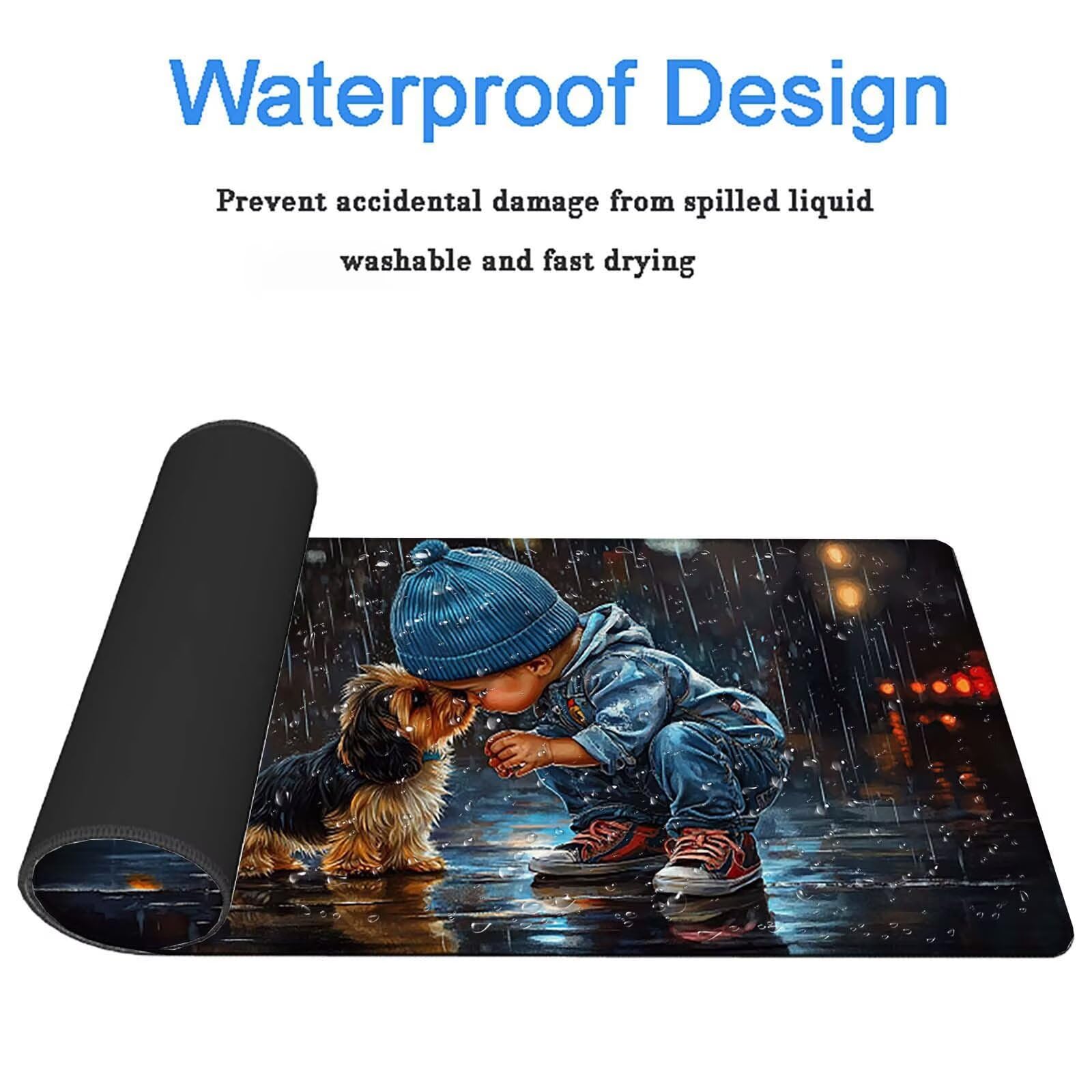 Tappetino Mouse Gaming, 1200x600mm Tappetino Mouse XXL cane 0c0-242 | Mouse Pad Grande, Ottimizzato per i Sensori da Gioco, Migliora Precisione e Velocità, per Mac e PC, ragazzo