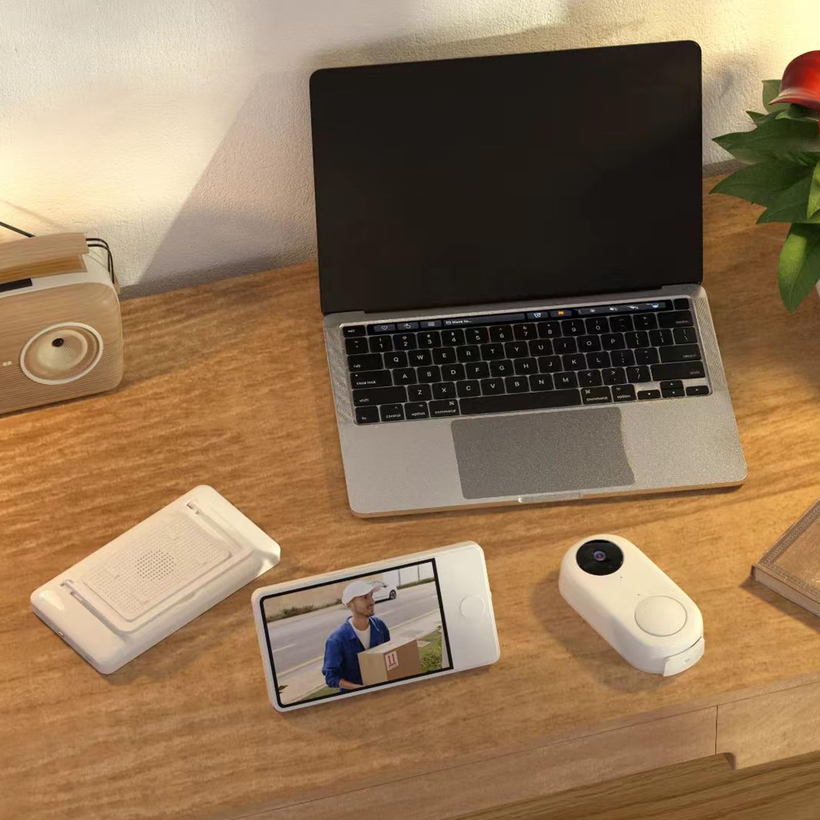 Luocute Timbre con Cámara Inalámbrica, Pantalla de 4,3 Pulgadas, Alcance de 150 M, No Necesita WiFi, Batería Recargable a Prueba de Agua IP65, Audio Bidireccional, con Gran Angular de