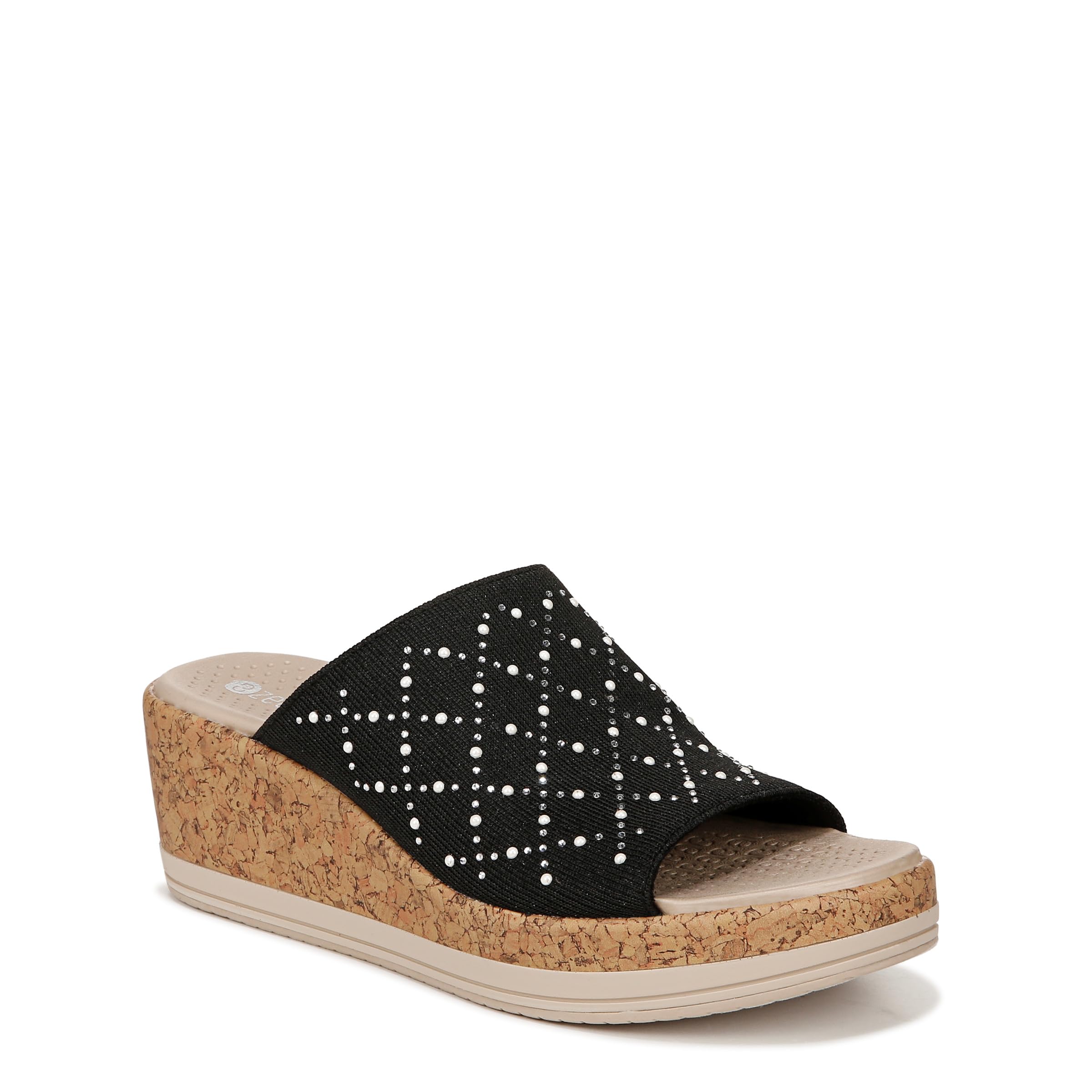 BZees Women's Comfort Wedge Sandals for Everyday Wear Memory Foam Cushioning Sizes 7-12 Heel Height: 3 inches