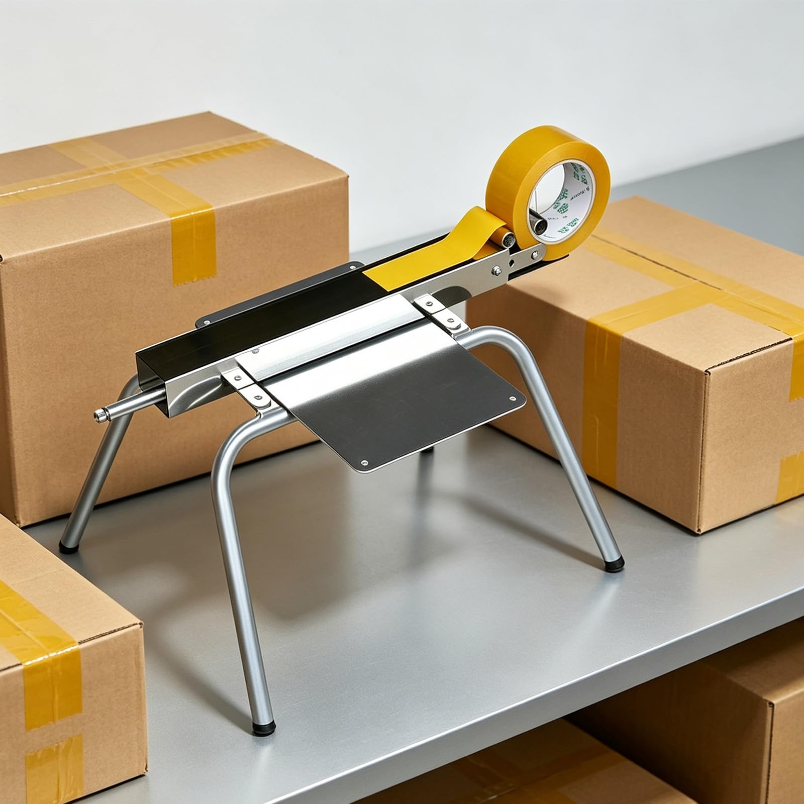 Máquina Selladora De Cajas De Cartón De Sobremesa, Ancho Máximo De Cinta: 55 Mm, Grosor Máximo Del Rollo De Cinta: 35 Mm, Dispensador De Cinta Manual Con Soporte.