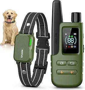 Jugbow Dog Shock Collar - 4500FT Dog Training Collar with Remote, IPX8 Waterproof Electric Dog Collar with 4 Training Modes, Security Lock, Rechargeable eCollar for 10-120lbs Small Medium Large Dogs