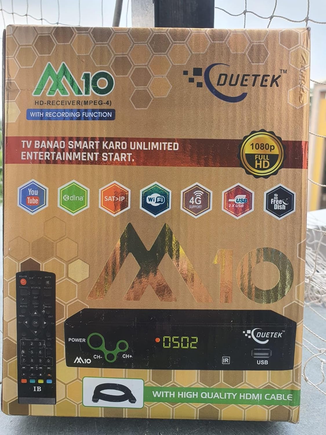 Duetek M10 Digital Mpeg-4 DVB-S2 Free to air Set top Box Need of WiFi Dongal Full HD, 1080 Record Live Frograms 5G Media Streaming Device