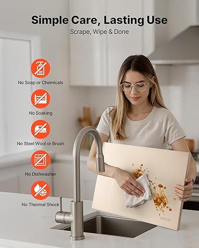 Miniatura 5 de VEVOR Piedra para pizza, 20 x 14 x 0.6 pulgadas, piedra rectangular para pizza de cordierita, piedra de cocción resistente al calor de 1450 °F, Beige