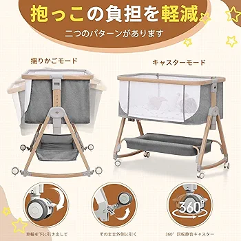 値下げ Youluzhen ベビーベッド添い寝木色乳児用ベッド多機能高さ6段調節 Amazon.co.jp: Youluzhen ベビーベッド 添い寝ベッド 乳児用