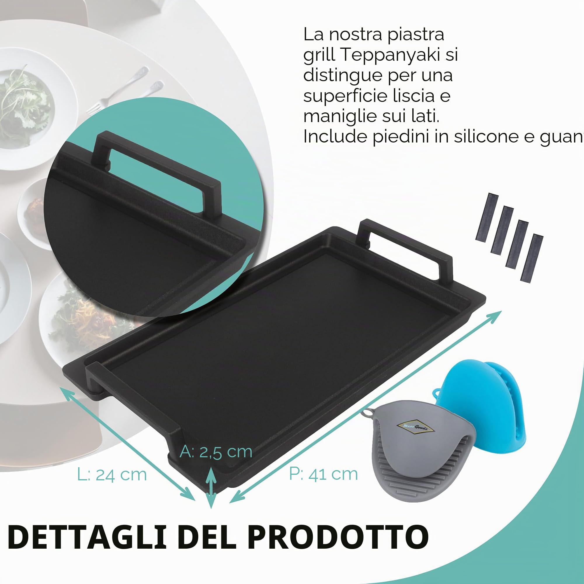 Piastre grill a induzione MaxxGoods Eurolux (Teppanyaki)