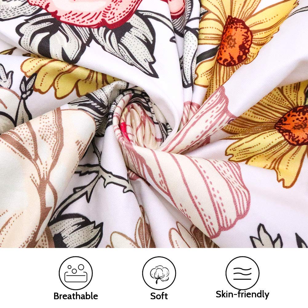 Baby Crib Set Include Crib Sheet, HNHUAMING Daisy Floral Baby Receiving Blanket, Nursing Pillow Cover for Boys Girls Newborn.