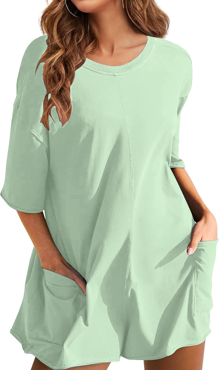 Womens T Shirt Romper Hot Shot Tee Romper for Summer Casual Short Sleeve Oversized Athletic Workout Outfits - Image 2