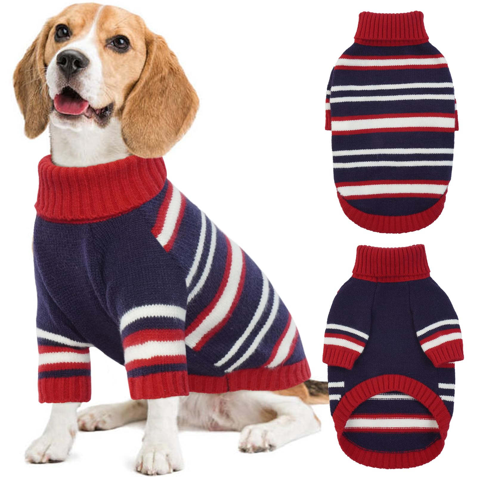 Kuoser M Dog Jumper Medium, Dog Sweater Warm, Knitted Dog Pullover Christmas Dog Jumper
