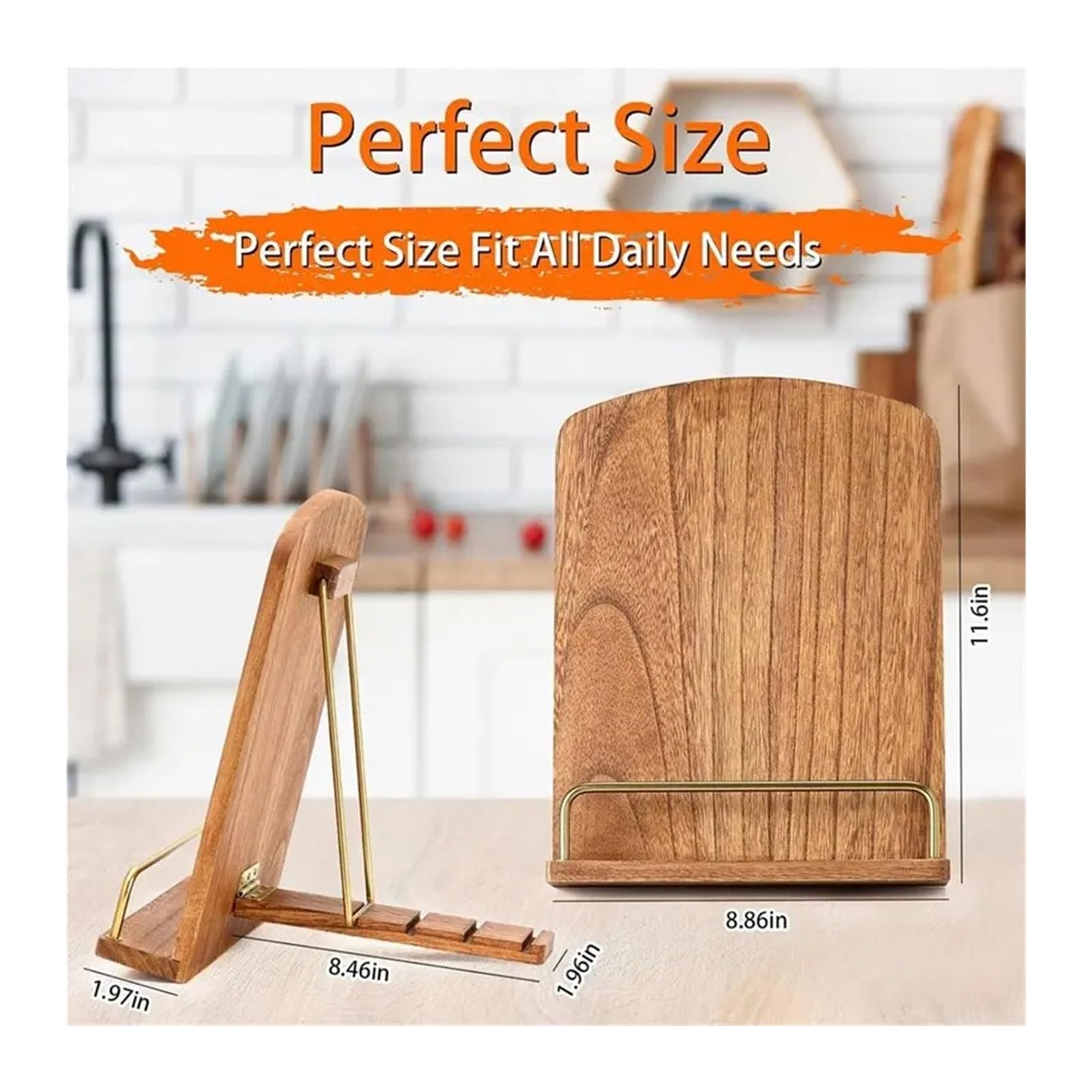 Atril Cocina Madera Maciza Vintage Soporte for Encimera De Cocina Madera Ajustable