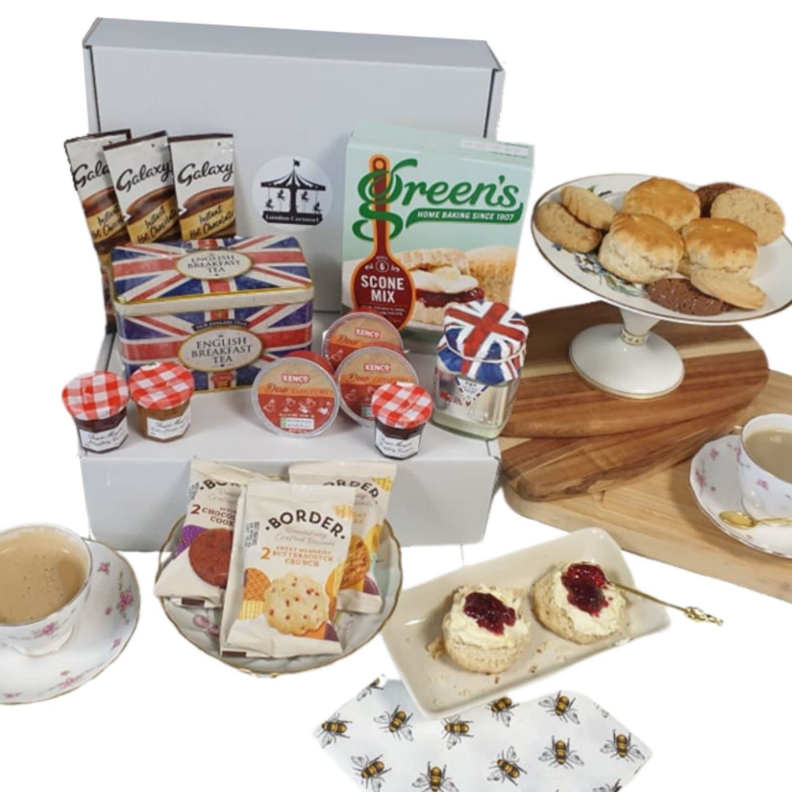 Afternoon Jubilee Tea Hamper with Union Jack Breakfast Teabags, Bonne