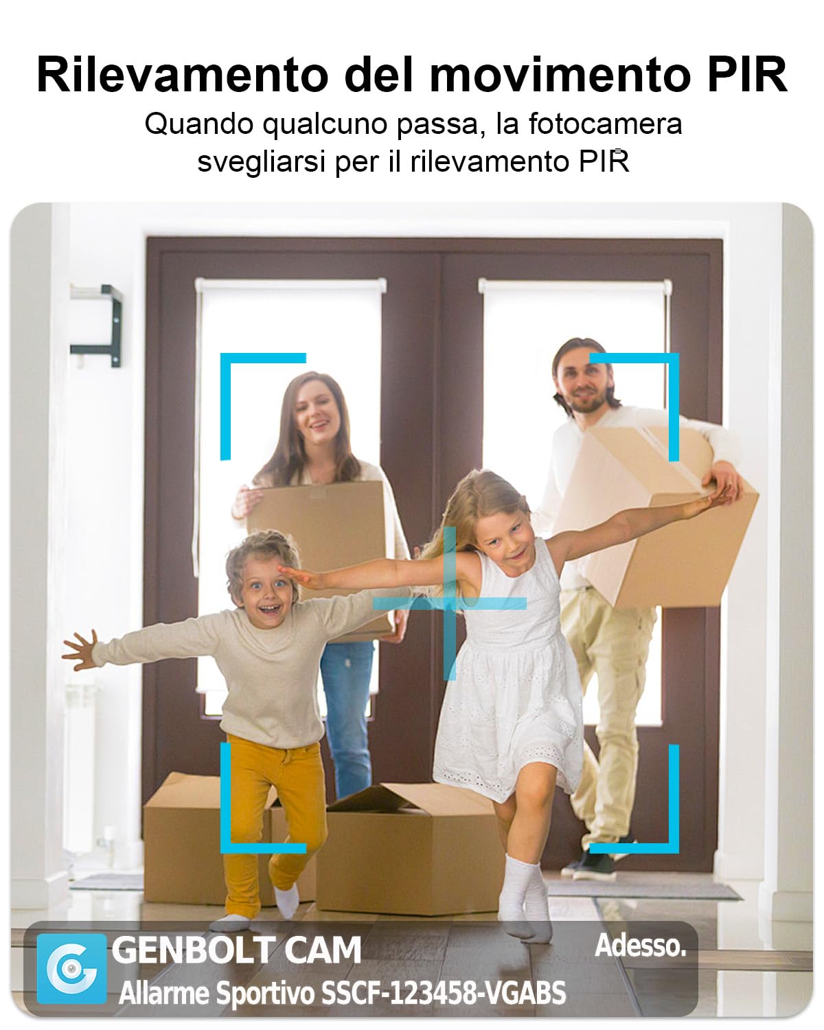 GENBOLT 2K Telecamera WiFi interna di sicurezza, telecamera IP domestici | Telecamera di videosorveglianza wireless CCTV a 2,4/5,8 GHz, alimentata a batteria da 5000 mAh, con rilevamento PIR