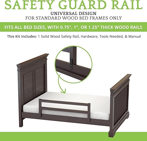 Miniatura 2 de CC KITS Barandilla de seguridad para bebés, niños y niños, barandilla de seguridad de madera maciza para niños pequeños, fácil instalación,