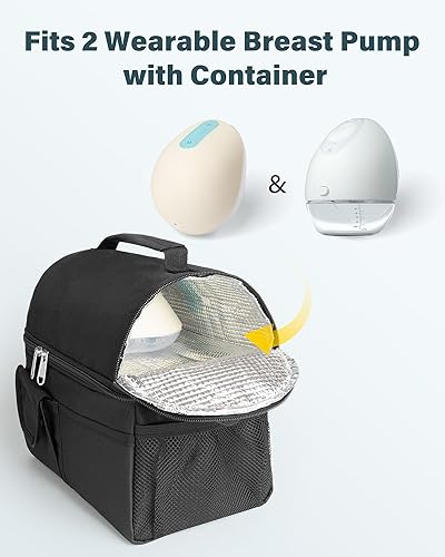 Miniatura 2 de Bolsa portátil para extractor de leche con enfriador, compatible con Willow, Elvie, Momcozy Extractor de leche, elegante estuche de almacenamiento