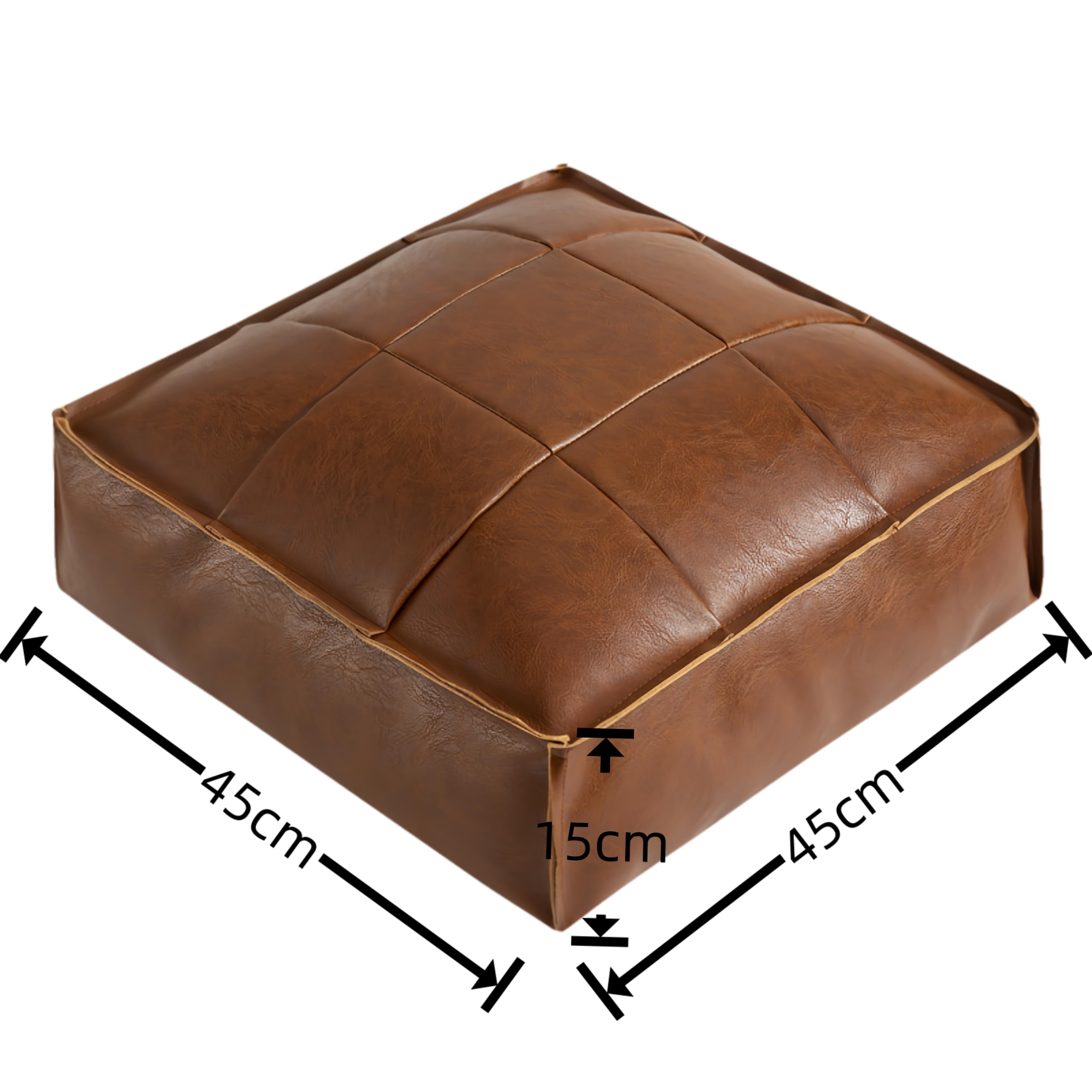 Pouf Marocain en Cuir PU,Coussin de Sol,Futon Artificiel,Alerte à l Pouf Marocain en Cuir PU,Coussin de Sol,Futon Artificiel,Alerte à l
