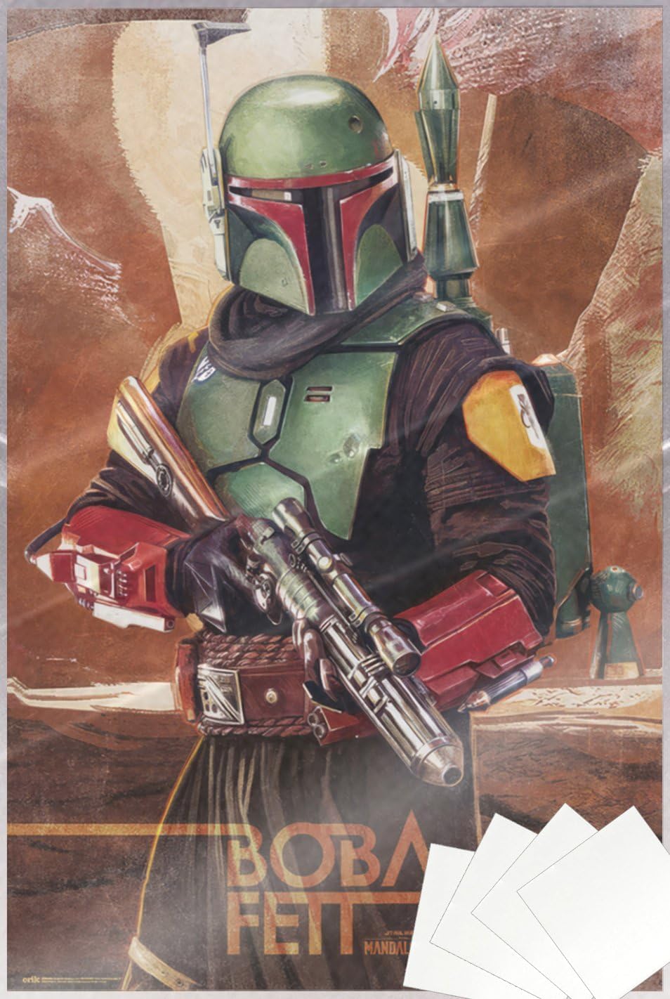 Star Wars: The Mandalorian - TV Show Poster (Boba Fett) (Size: 24" x 36") (Laminated Poster & Strips)