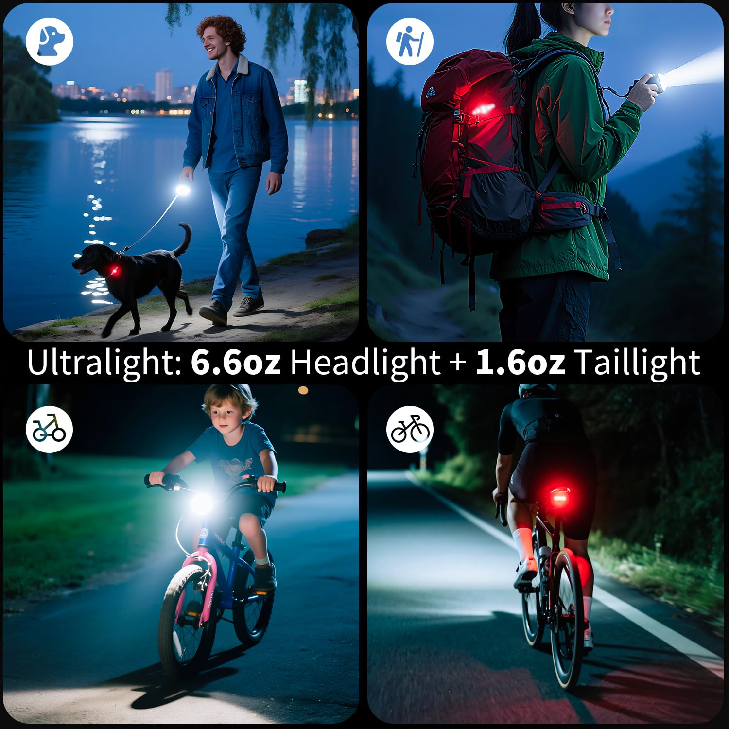 Juego de Luces para Bicicleta Masdio con Control Remoto: Haz de 300 m, luz Delantera U10 y luz Trasera X8 con Alerta Inteligente de frenado, Resistente al Agua IPX5, Carga rápida Tipo C.