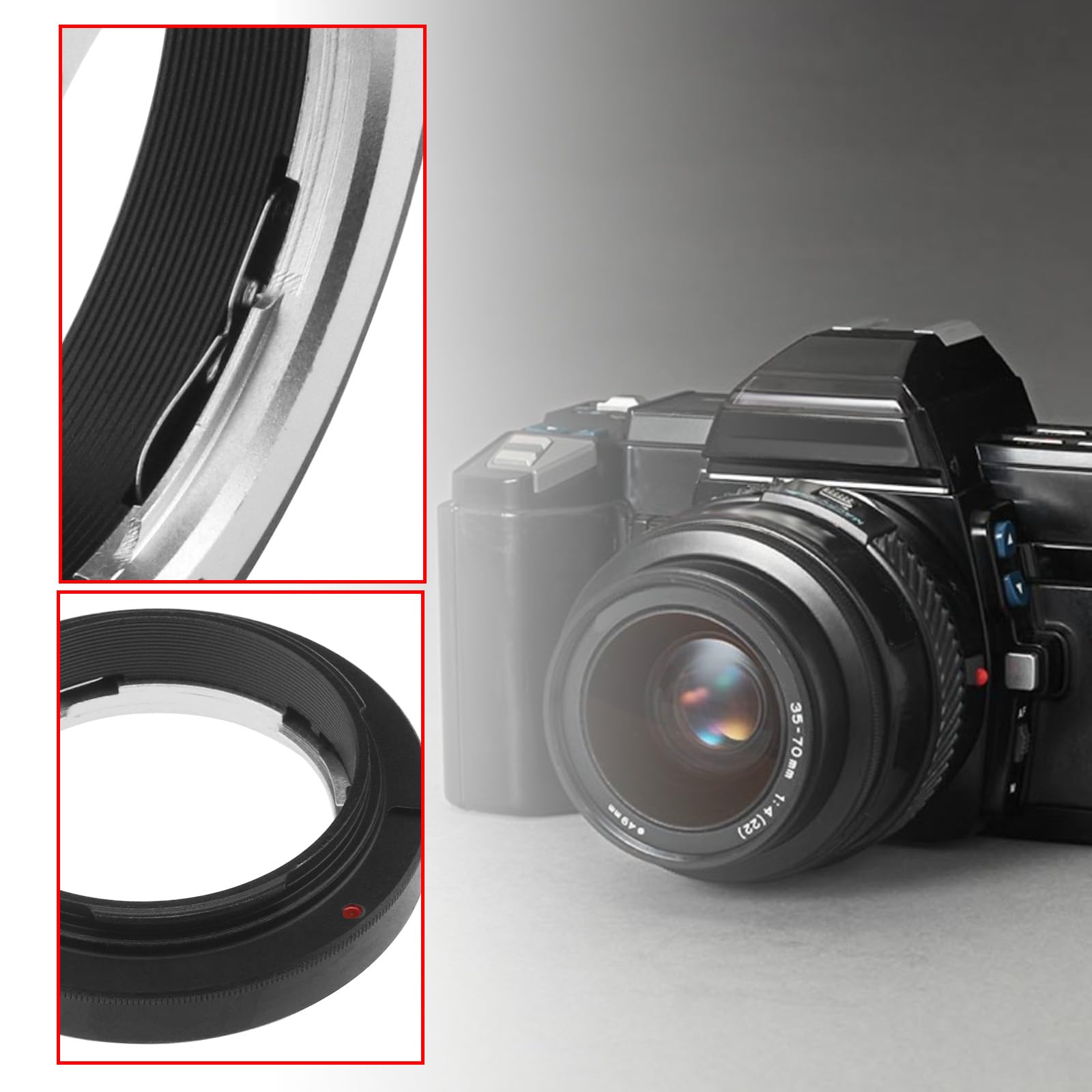 Anello Adattatore Per Obiettivo Anello Adattatore Per Obiettivo Con Attacco MD-EOS Compatibile Con Minolta Obiettivo MD MC Compatibile Con Canon EOS EF 80D