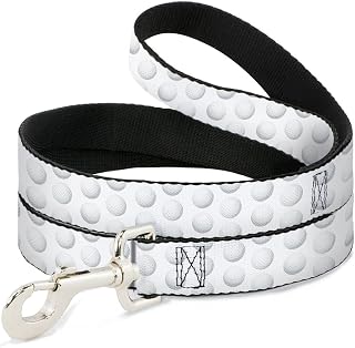 Dog Leash Golf Ball Dimples Whites 4 Feet Long 0.5 Inch Wide