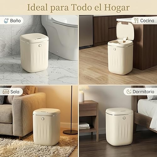 Miniatura 8 de Bote de basura automático de gran capacidad con sensor inteligente con tapa para el hogar y la cocina 20L