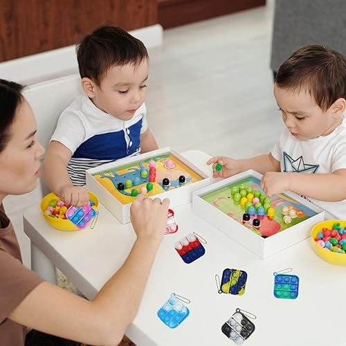 Miniatura 8 de 30 piezas de mini juguetes para ansiedad de burbujas para reventar, llavero de silicona pequeño a granel para recuerdos de fiesta, premios de aula,