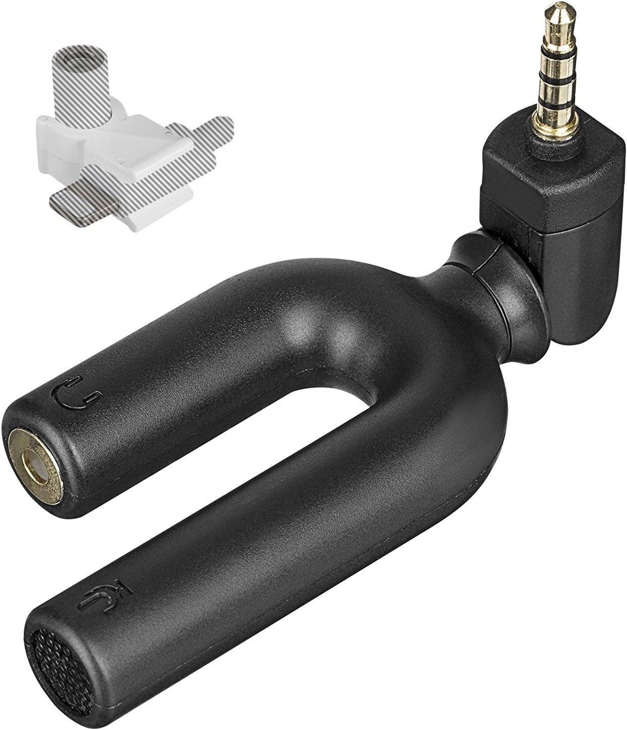 Movo MA2010 Omnidirectional Microphone Compatible with iPhone, iPad, Android, and Other Smartphones with 3.5mm TRRS Jack and Live Monitoring Input - Perfect Vlog, Stream, YouTube Microphone