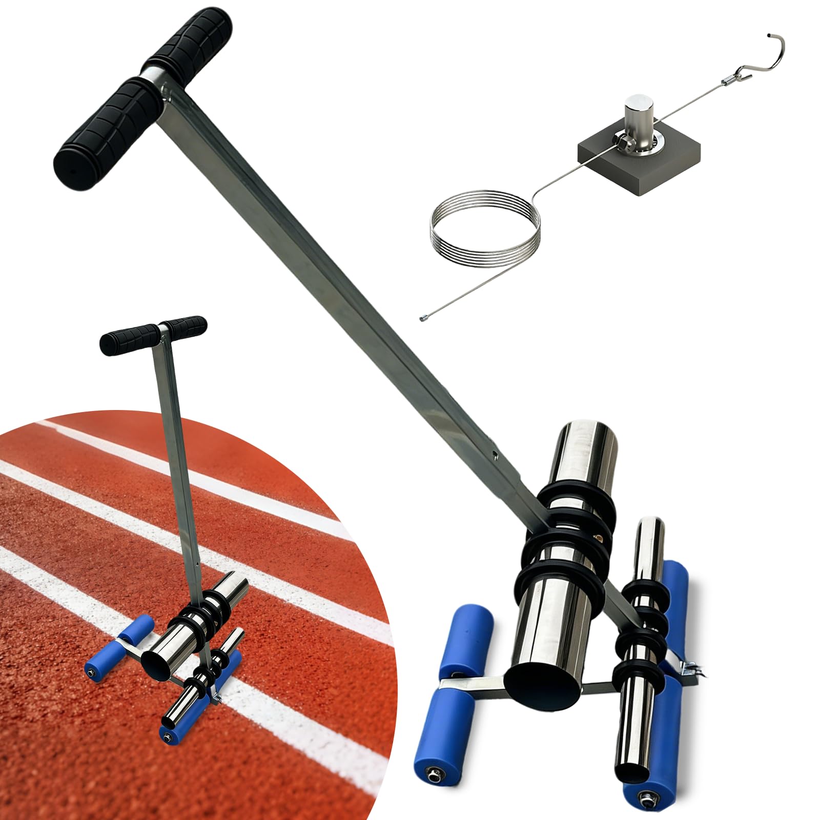 Applicatore di Nastro per Pavimenti, Macchine per Tracciare Linee di Campo da Gioco con Kit di Cerchi da Disegno Strumento Manuale per La Marcatura del Nastro Spaziatura Regolabile Marcatura Rapida