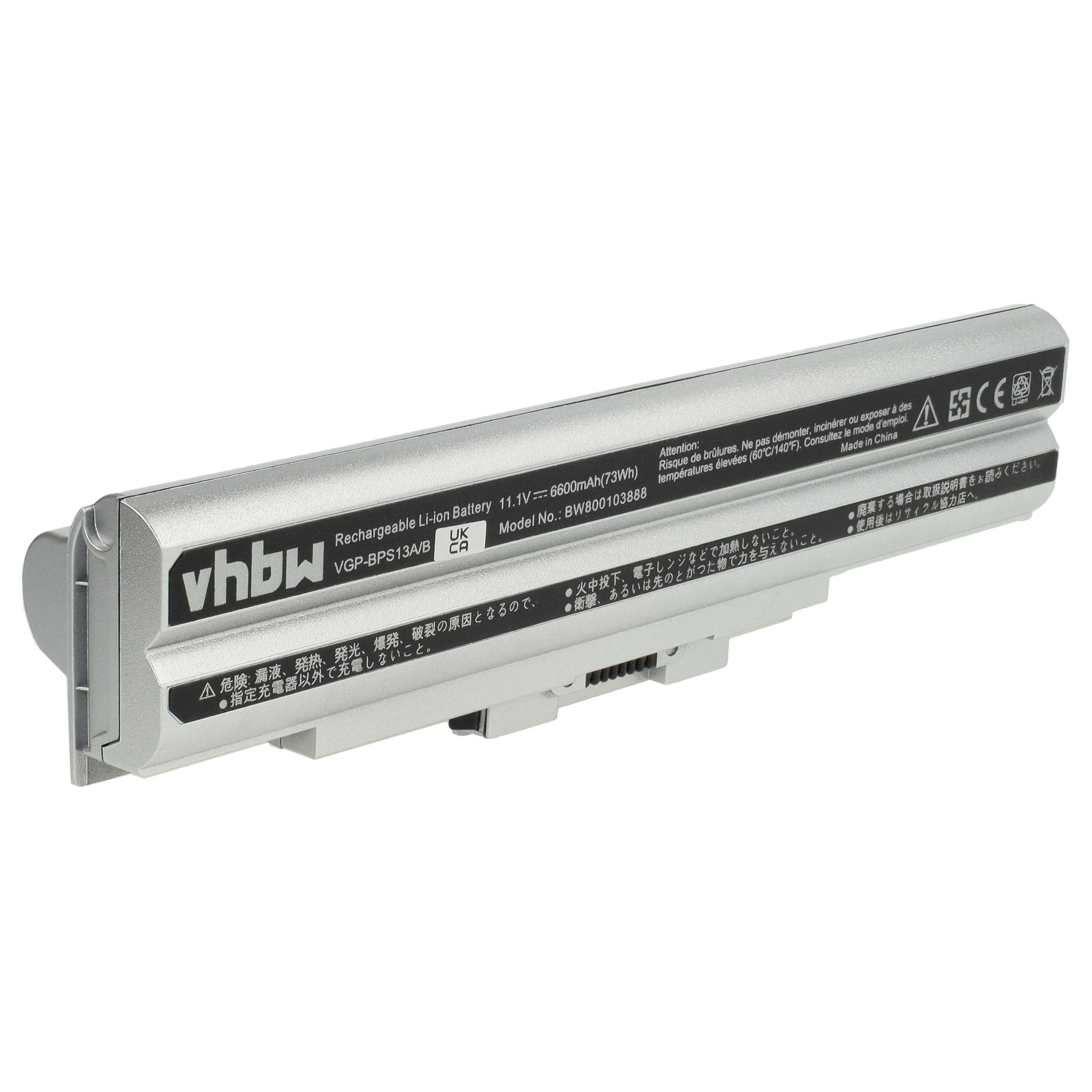 vhbw Bateria kompatybilna z Sony Vaio VPCCW28FJ/P, VPCCW28FJ/R, VPCCW28FJ/W Notebook (6600 mAh, 11,1 V, Li-Ion) - Chip informacyjny