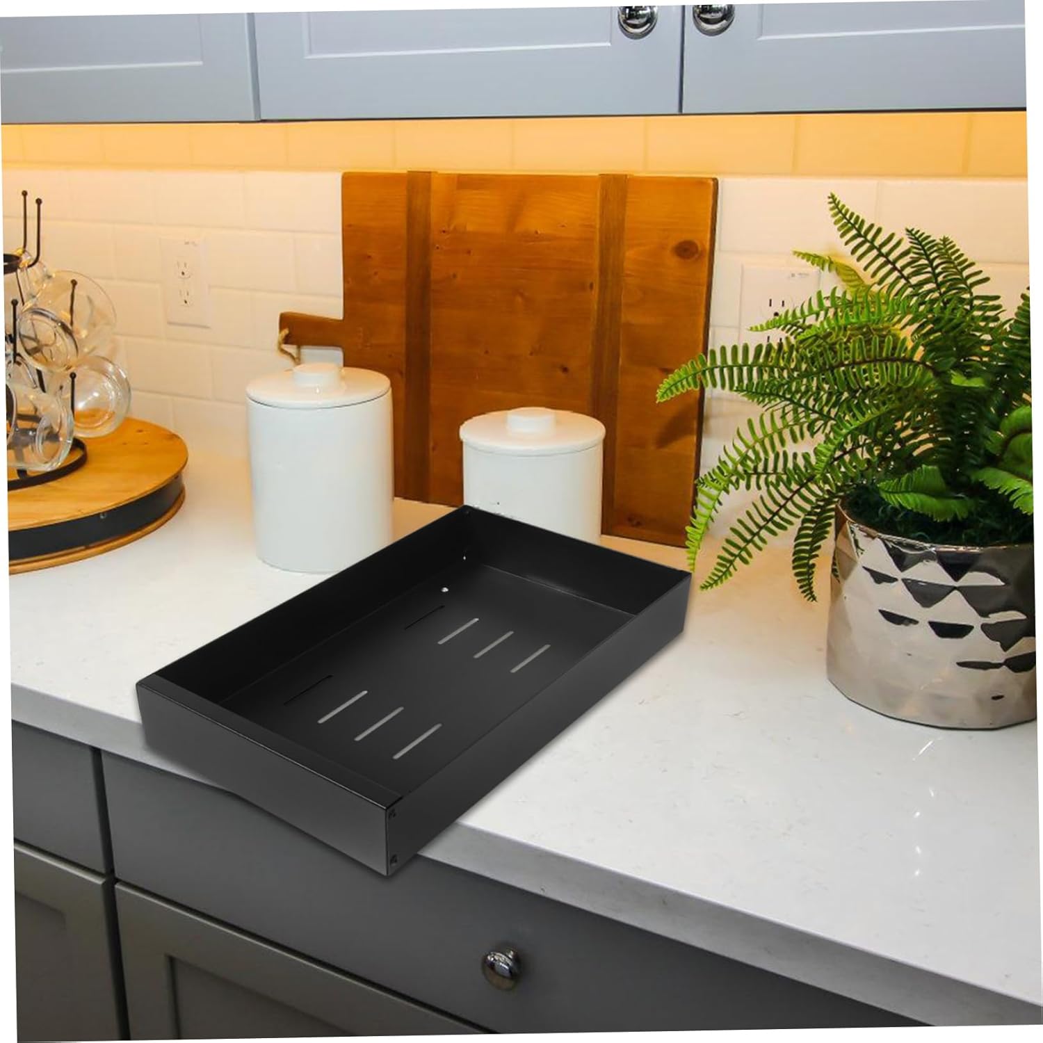 Alipis Dish Racks Nano Adhesive Strip Storage Organizer Pull Out Shelves for Kitchen Cabinets Drying Rack