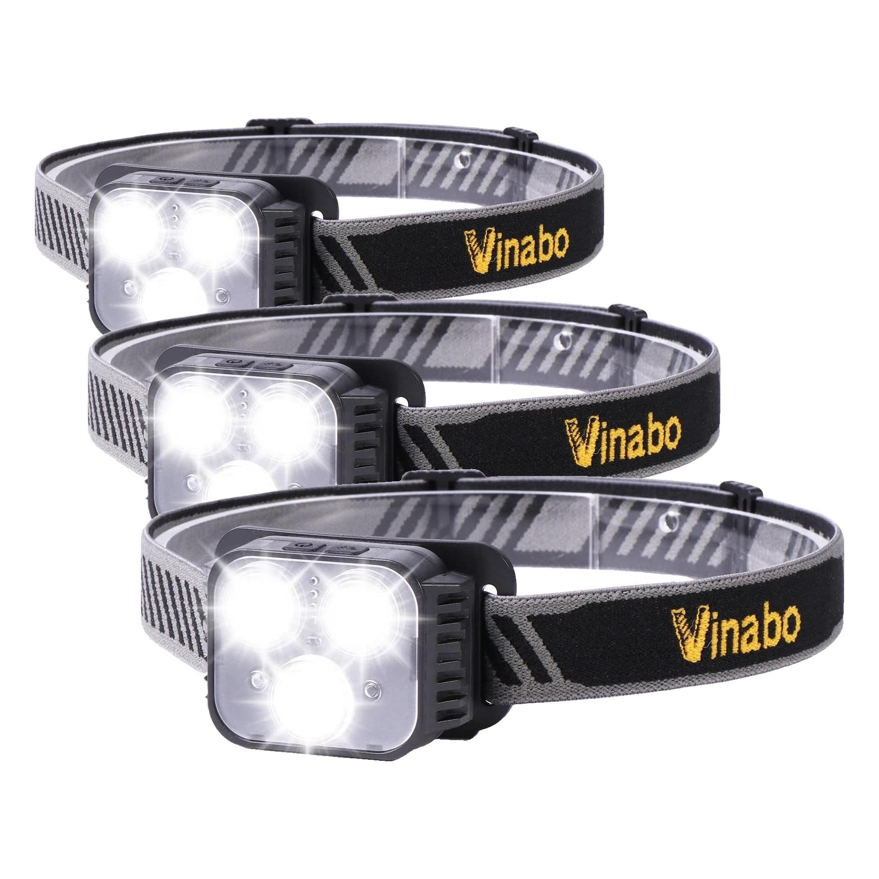Linterna frontal LED para camping y pesca Vinabo con luz impermeable IPX4
