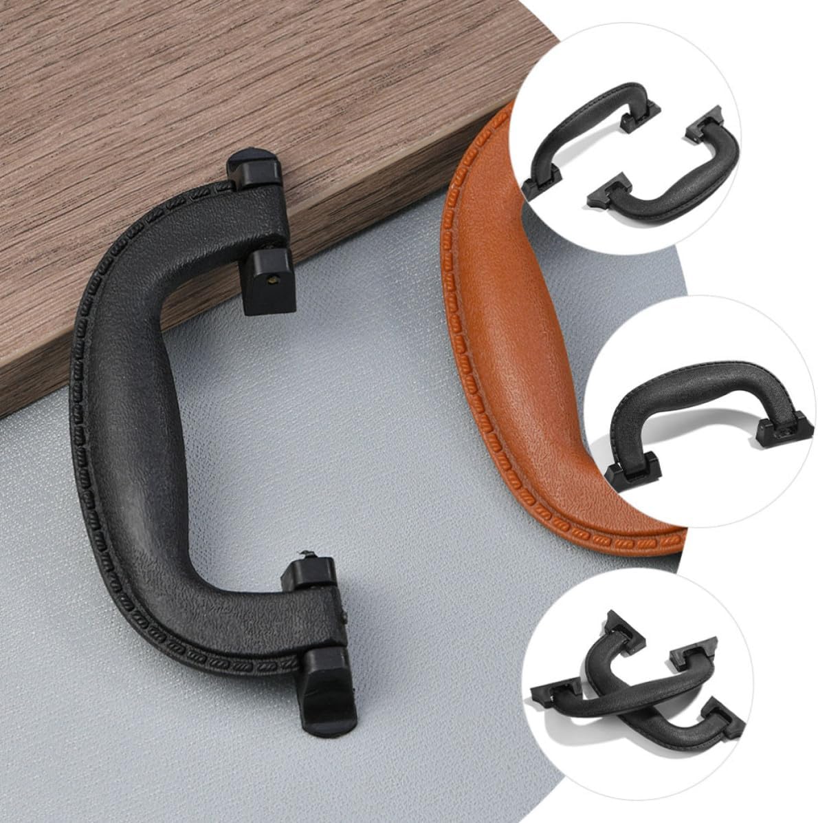6pcs Black Plastic Luggage Handle Replacement for Bags and Suitcases, Portable and Easy Installation Travel Case Grip Handles for DIY and Travel