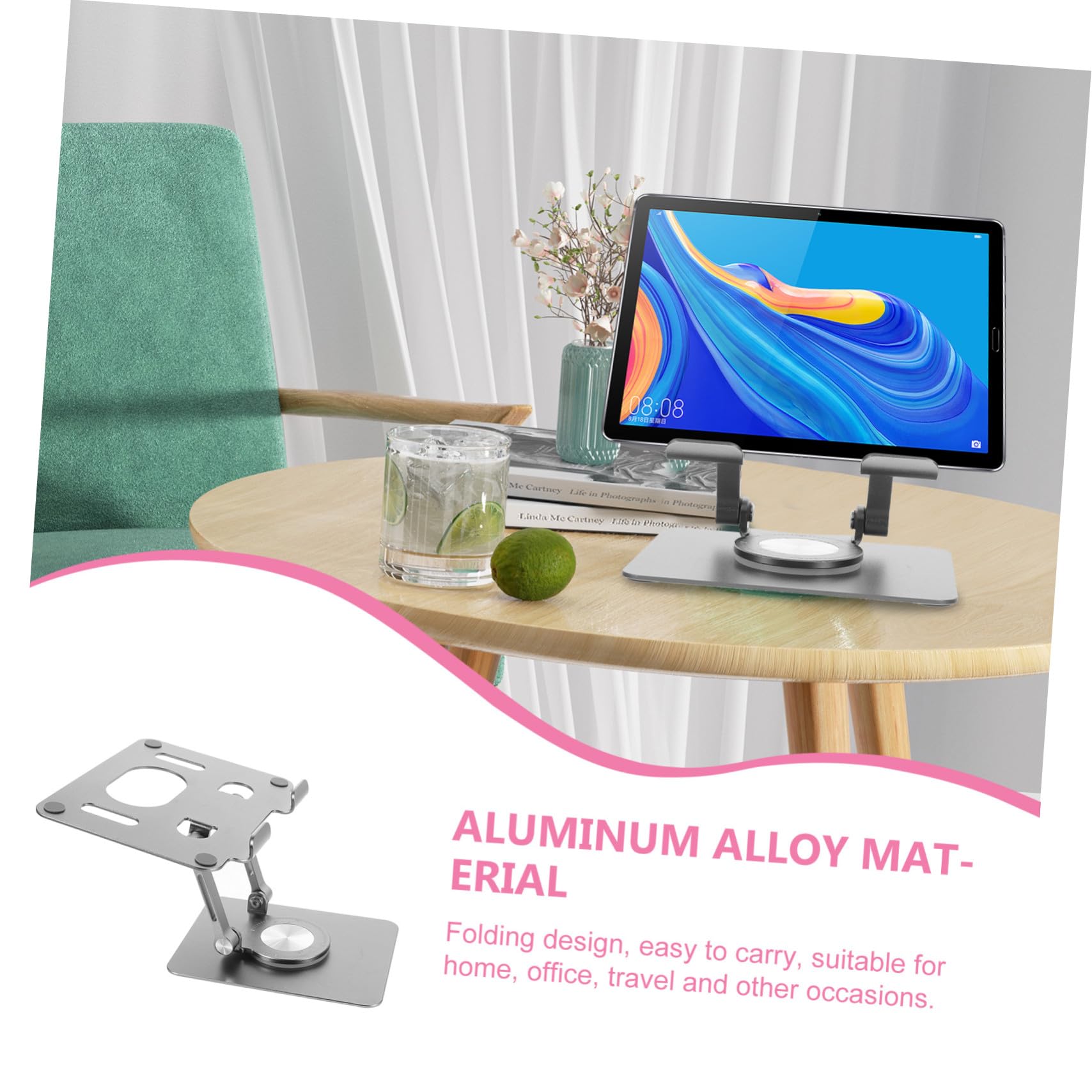 Supporto per Tablet da Tavolo e Regolabile Compatto e Stabile per Uso Domestico e Ufficio