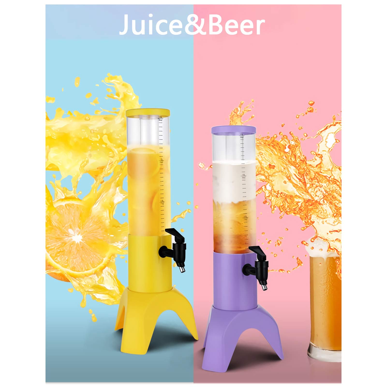 Dispensador De Cerveza Dispensador De Torre De Bebidas De Cerveza Con Tubo De Hielo Y Grifo, Torre De Jugo De Barril Recto, 1.5L/ 3L Máquina Herramienta De Cerveza Accesorios De Club, Dispensador De