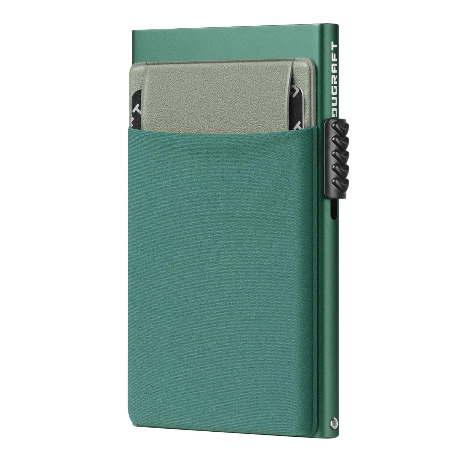 DUGRAFT Porta Carte con Tasca per Soldi, Minimalista da Uomo Sottile in Alluminio Metallo Pop-Up Portafoglio con Confezione Regalo, Contiene 5 Carte e Contanti