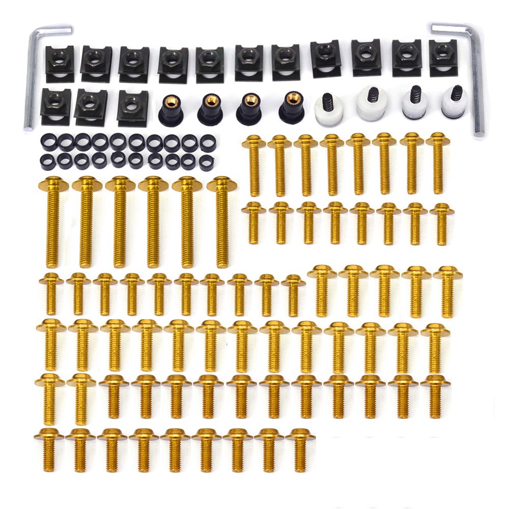 Kit completo di bulloni, viti, dadi e clip di fissaggio universali per carrozzeria per il parabrezza delle moto in alluminio billet lavorato a macchina a controllo numerico