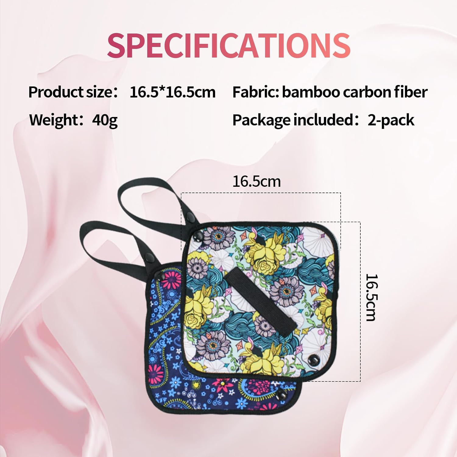 YMPEKA Pee Cloth for Women Hiking Pee Rag for Female Peeing Outdoor,Camping Washable Reusable Toilet Paper, Ecofriendly alt to Toilet Paper, Female Urination Solution (2pcs（Flower Sea+Floral Print）) image 2