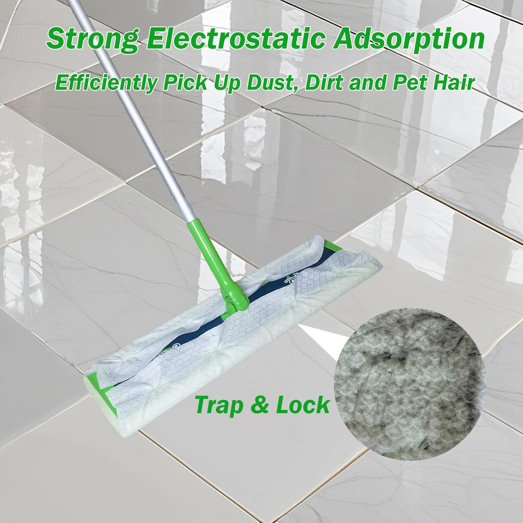 Recambios de paño de barrido en seco XL para trapeador Swiffer Sweeper XL, almohadillas secas desechables XL, repuestos de tela seca para polvo de pelo de mascotas, repuestos de tela seca resistente