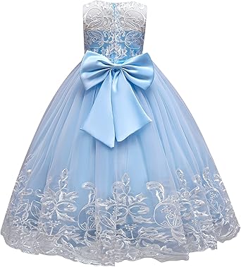 Amazon.com: Flower Girl Lace Dress for Kids Wedding Bridesmaid Pageant ...