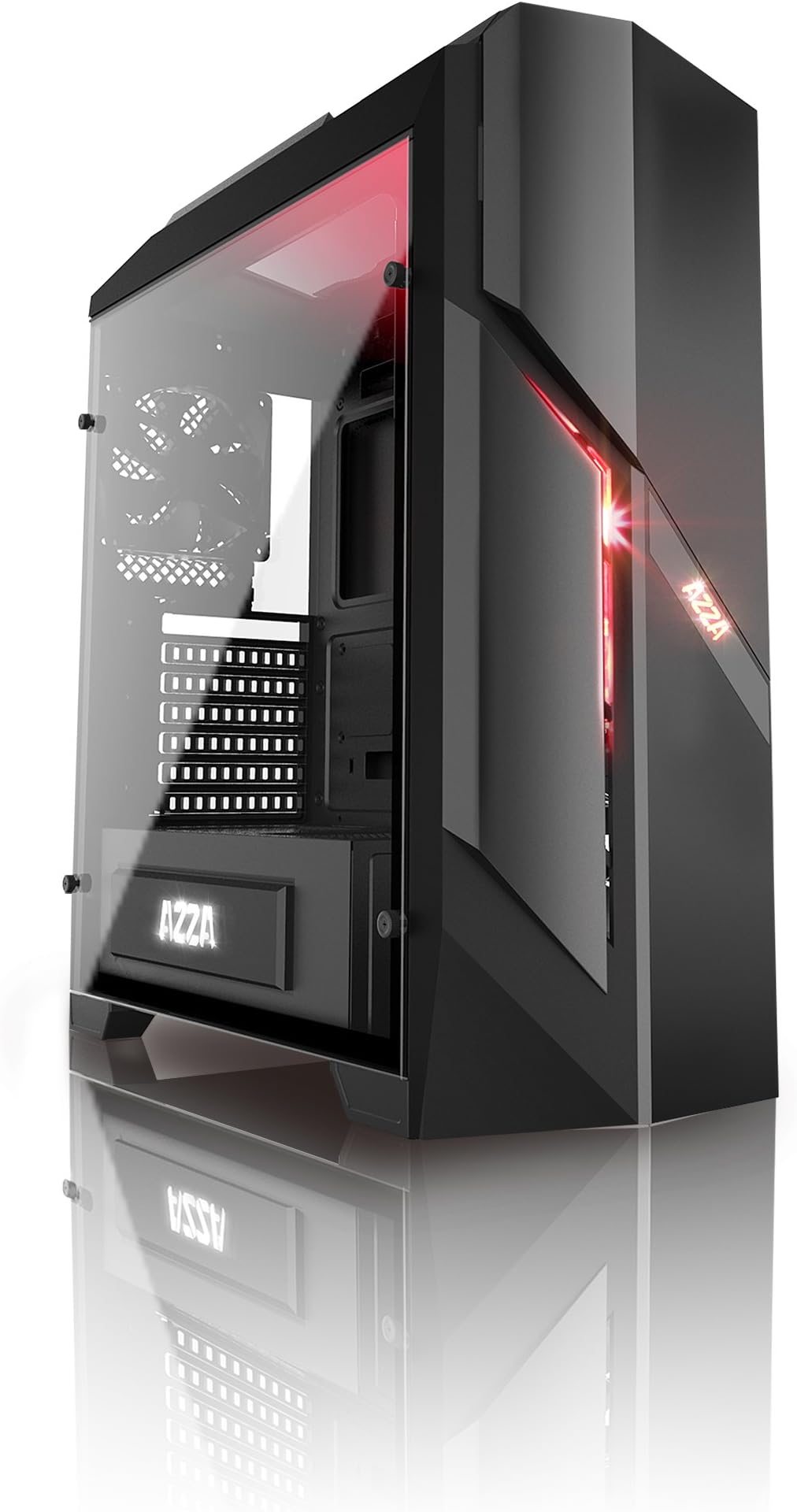 AZZA Photos 250X Gaming Case with Tempered Glass Side Panel - Black, 3006