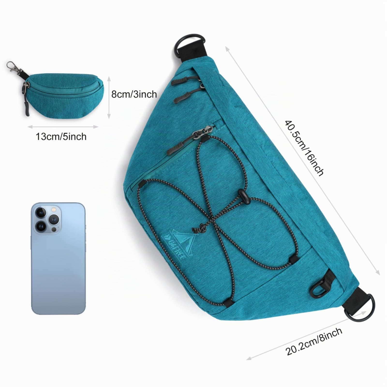 G4Free Borsa a tracolla, grande borsa a tracolla con blocco RFID, zaino a tracolla per uomini e donne, viaggi, escursionismo