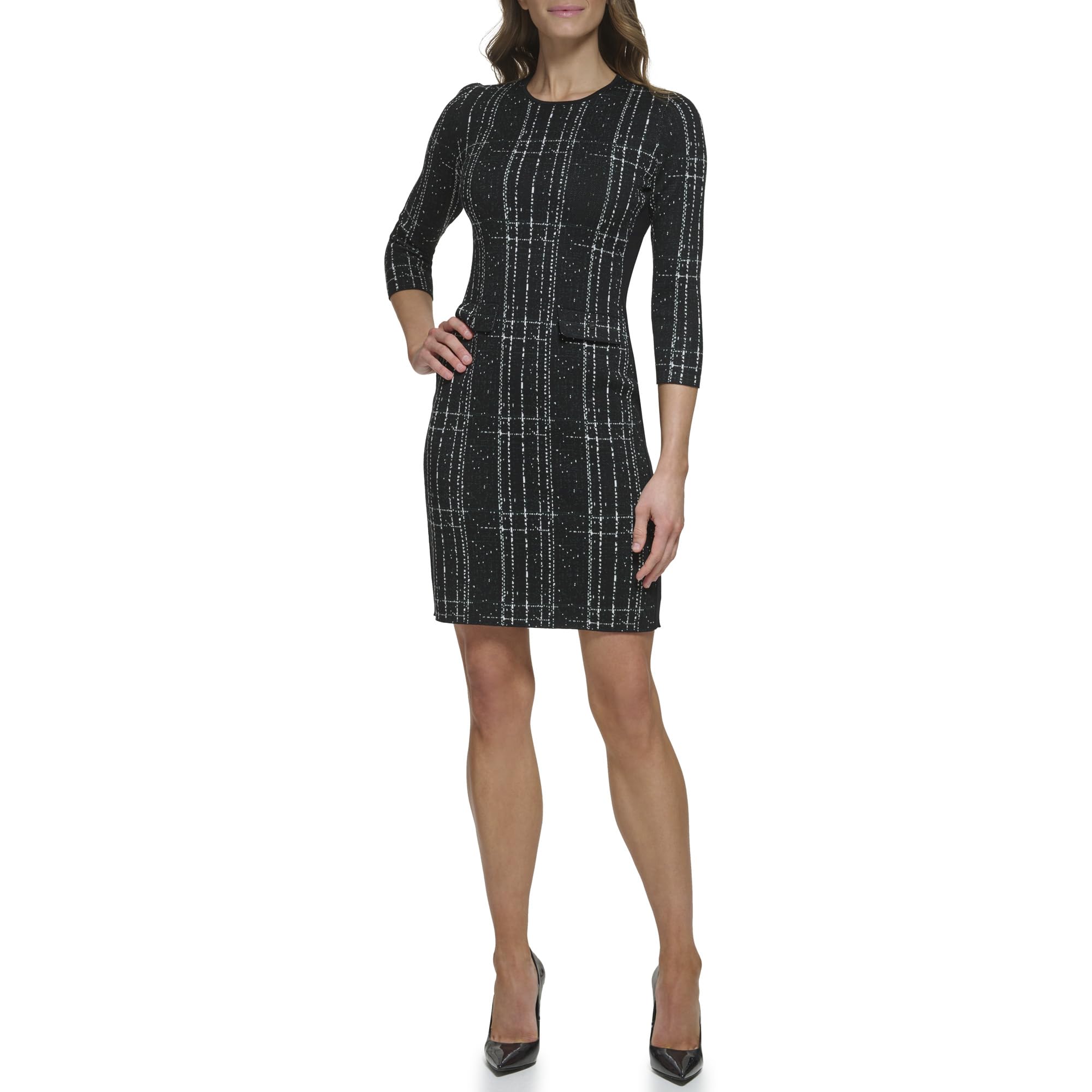 DKNY Dd3hr833-pnq-xs Robe, Pin Multi, XS Femme