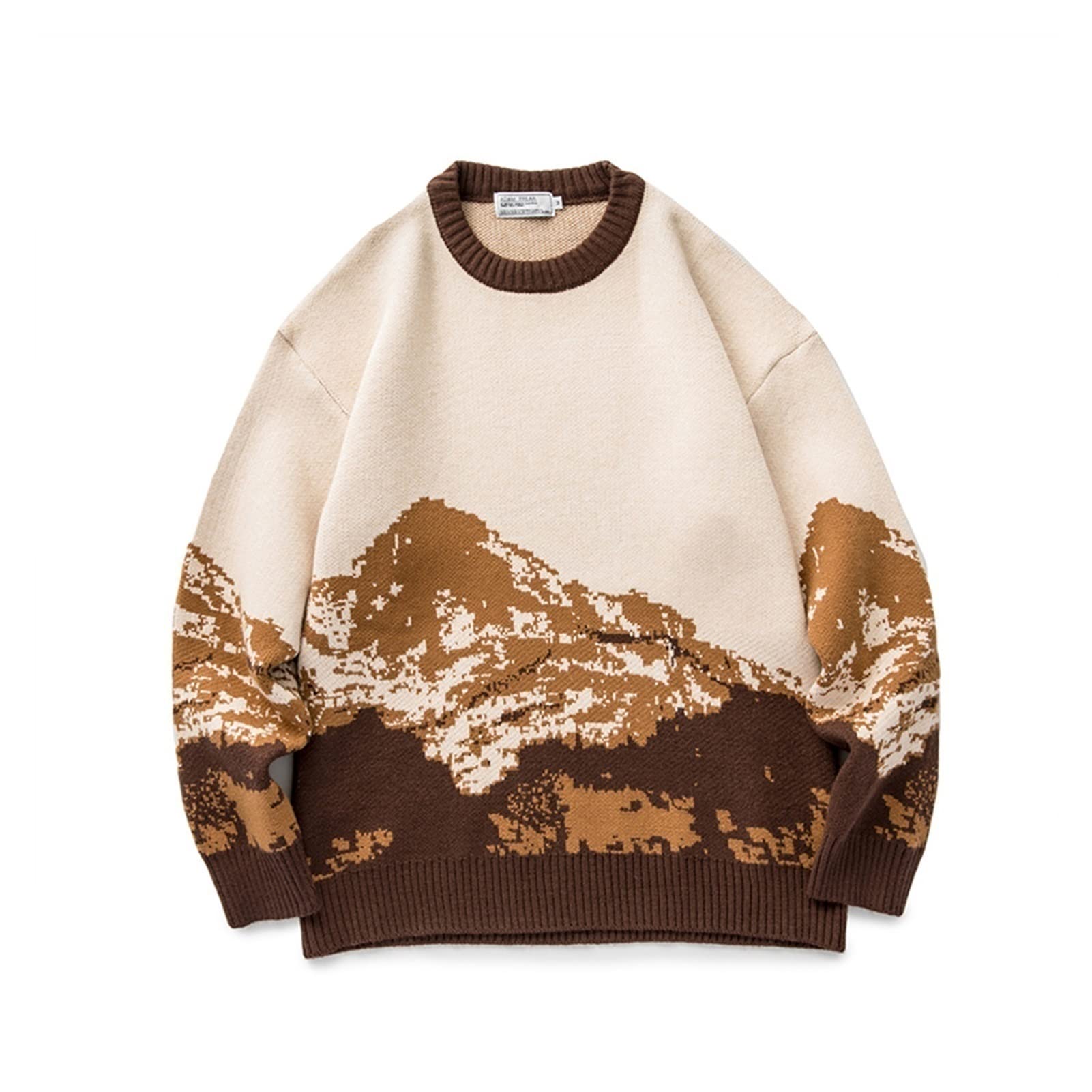 Suéter Casual de Los Hombres Hombre Hip Hop Streetwear Crew Sweater Sweater Log Poel Large Tamaño Casual Moda Moda Moda de Moda Montaña Montaña Contraste Color Suéter Impreso Suéter para Hombres (Col