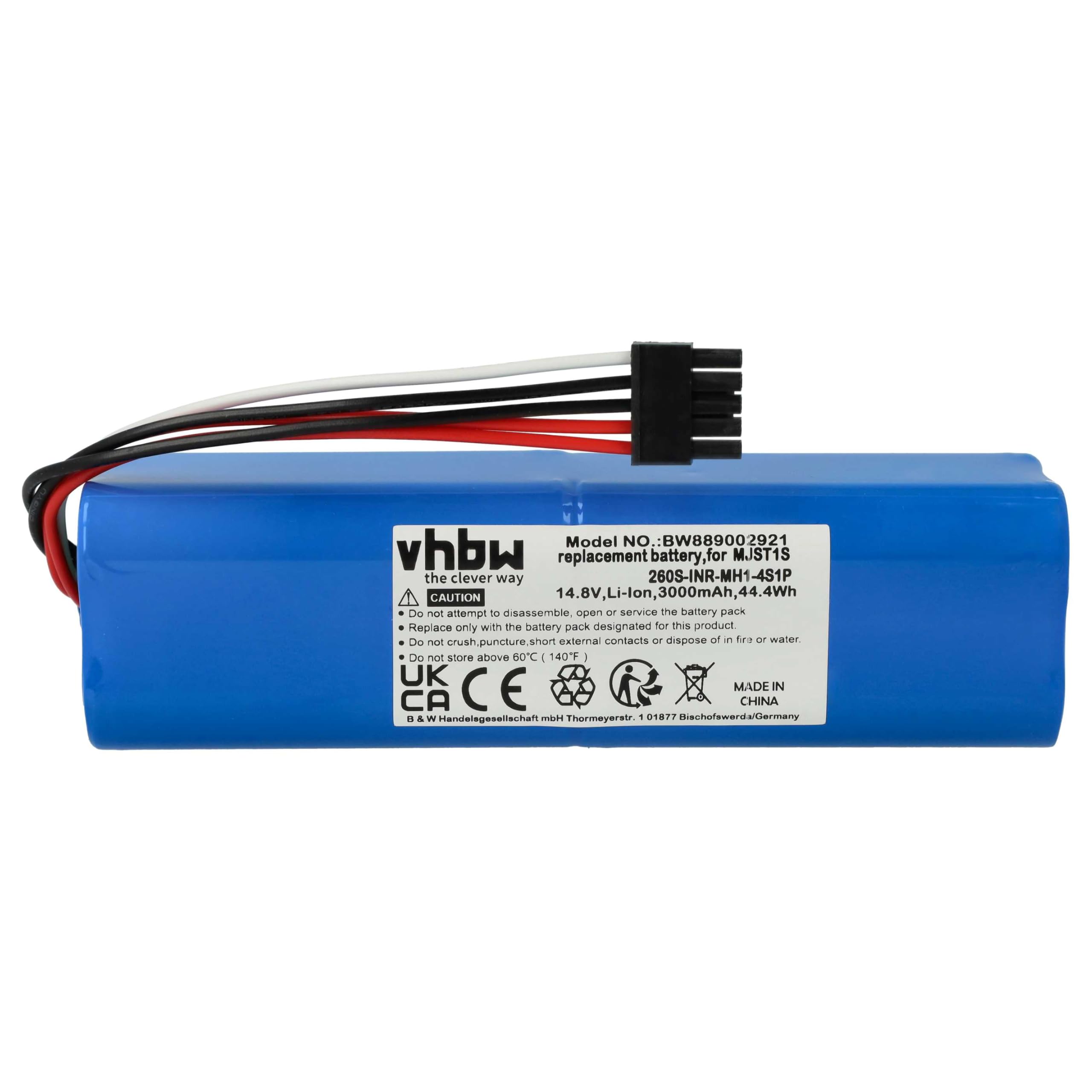 vhbw Bateria kompatybilna z Xiaomi MJST1SHW, MJST1S 2 PRO, MJST1S, MJSTS, MJSTS1, MOP 2 home cleaner (3000mAh, 14,8V, Li-Ion, bez obudowy)