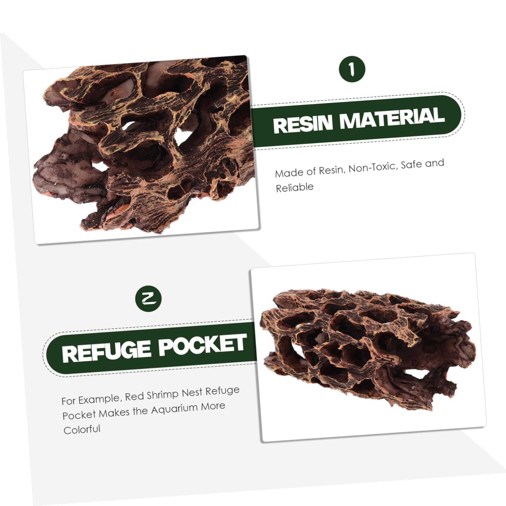 BESPORTBLE 5 Pièces décoration d'aquarium Grotte à Poissons Refuge pour Aquarium décor de Paysage d'aquarium décor de Terrarium Animal cachette de crevettes cachette pour Aquarium résine