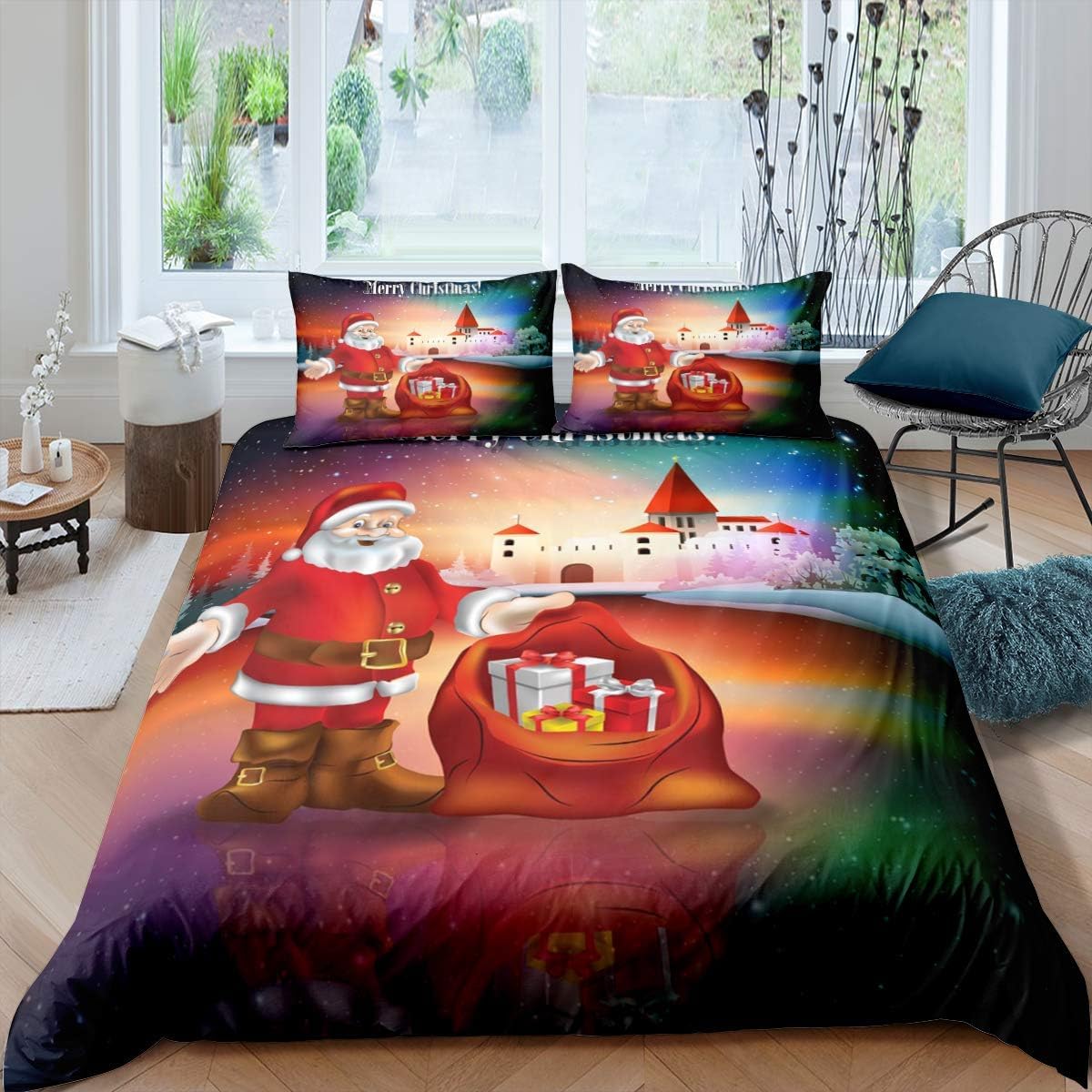 Housse de couette en microfibre avec fermeture éclair anti-glisse 240x220