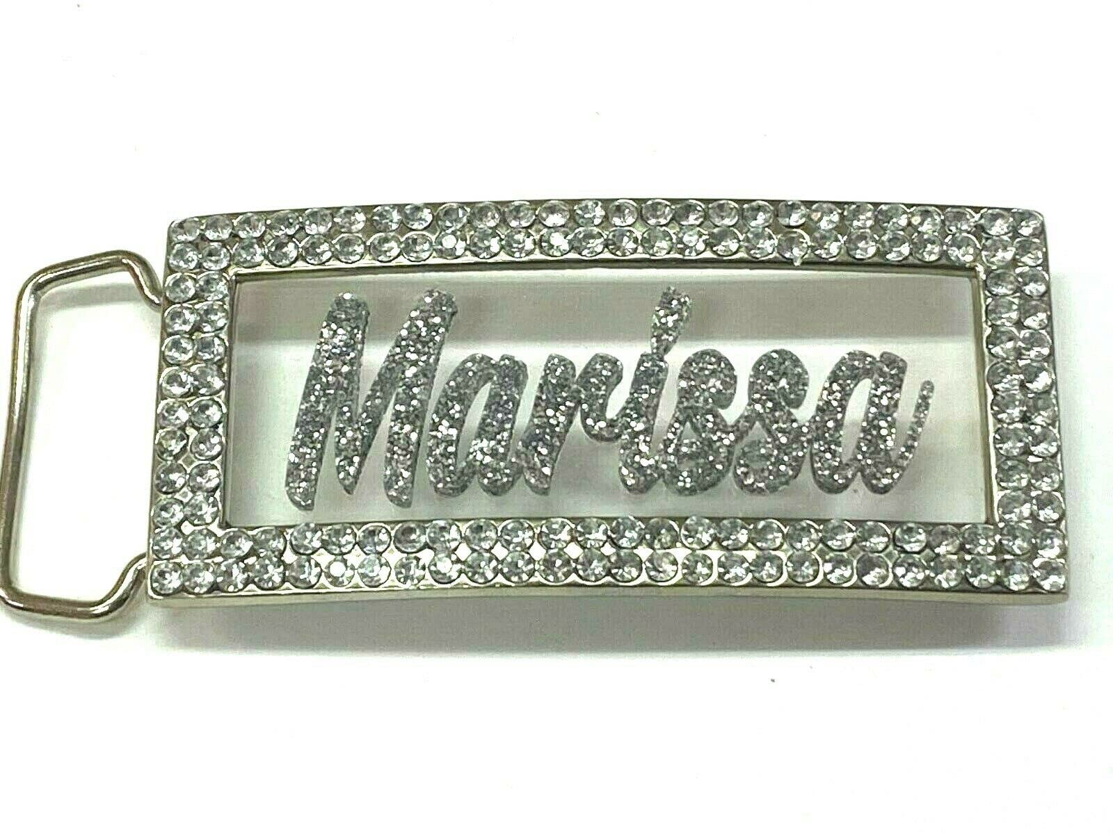 MIRROR MANIA Adjustable Belt Buckle Laser Personalized Custom Bling Rhinestone Any Name or Favorite Word Women Women's Accessories Unique, Dazzling and Stunning Belt Buckles