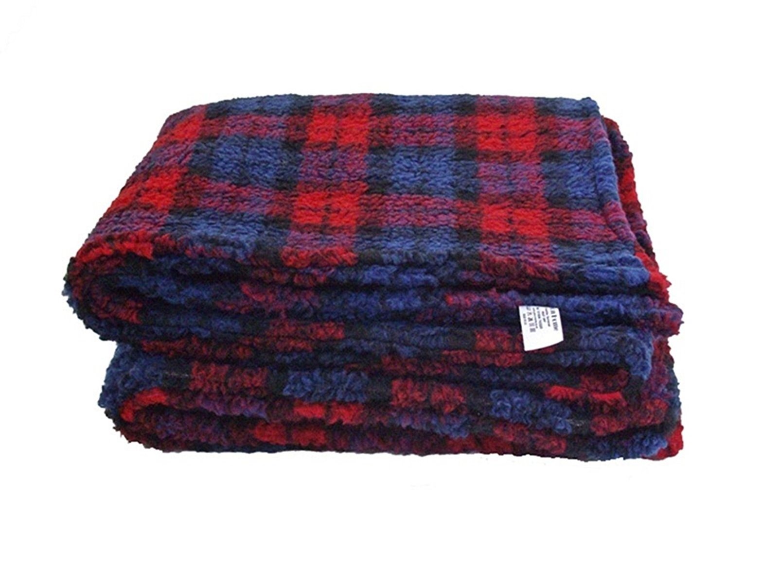 PnH® Red Tartan Sherpa Fleece Dog Blanket/Pet Blanket - Large 150cm x 137cm - DOUBLE LAYERS FOR EXTRA COMFORT