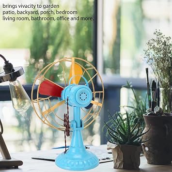 Vintage Table Fan Model, Retro, Antique Desk Fan Decor for Bedroom Living Room Hallway