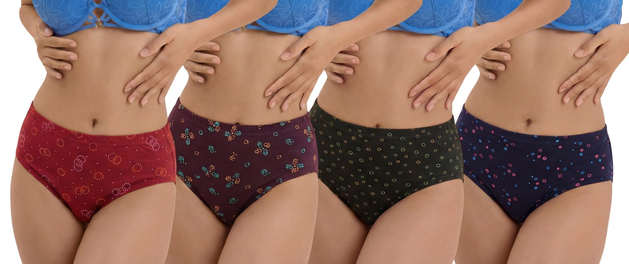 Women's Printed Cotton Panty(Pack of 4) (Print_Panty_MER_BRN_GRN_NAV_4PCS-100)-image-17